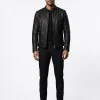 Zen tumbled brown leather biker jacket for men